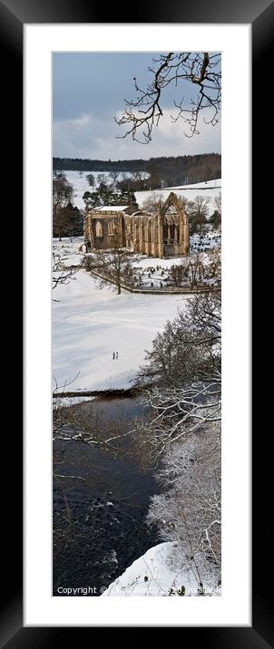 Bolton Abbey winter walk Framed Mounted Print by Chris North