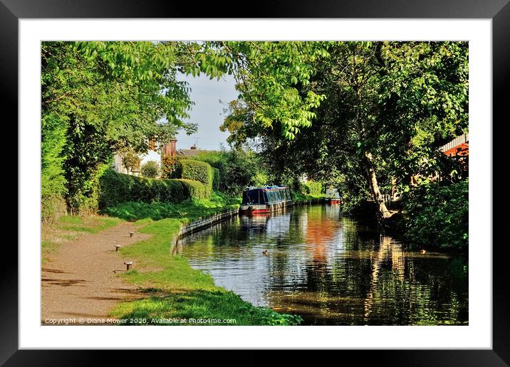 Staffs and Worcester Canal Penkridge Framed Mounted Print by Diana Mower