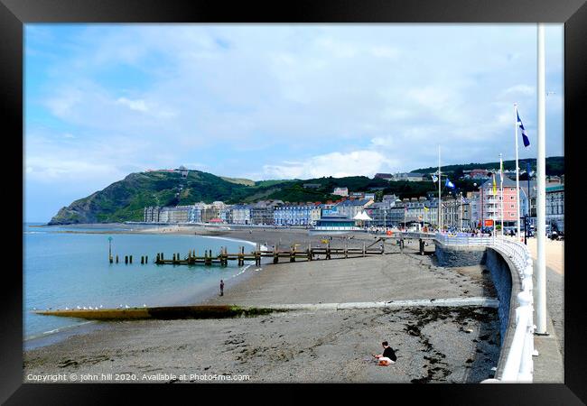 Tha Seafront at Aberystwyth in Wales. Framed Print by john hill