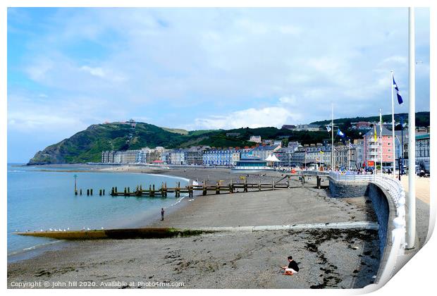 Tha Seafront at Aberystwyth in Wales. Print by john hill