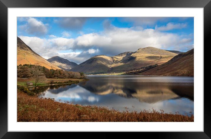Reflections at Wastwater Framed Mounted Print by Lesley Moran