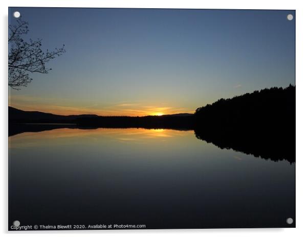 Loch Garten sunset Acrylic by Thelma Blewitt