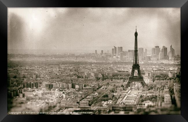 Tour Eiffel in Paris Framed Print by Antonio Gravante
