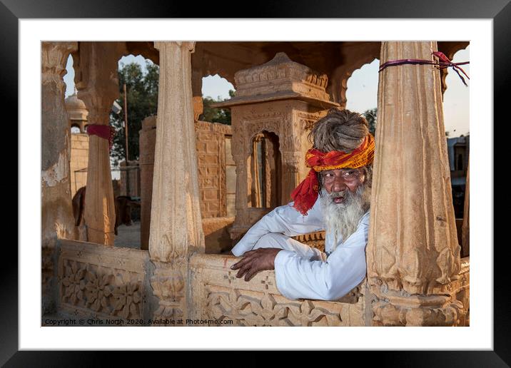 Jaisalmer Guru. Framed Mounted Print by Chris North