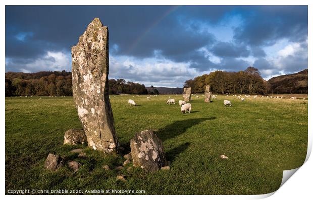 Nether Largie Standing Stones Print by Chris Drabble