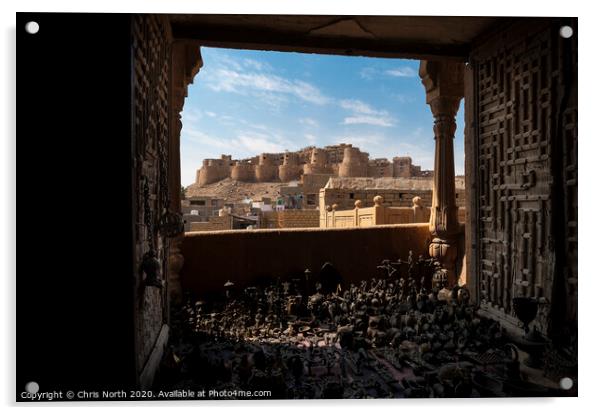 Jaisalmer Fort, India. Acrylic by Chris North