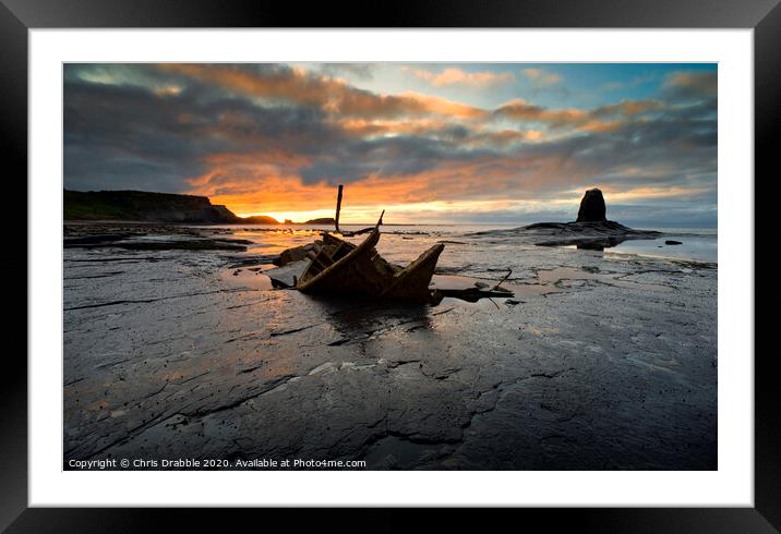 Black Nab and the wreck of the Admiral Von Tromp Framed Mounted Print by Chris Drabble