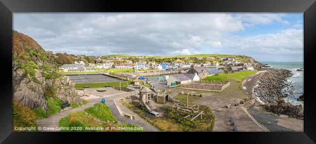 Panorama of Port Patrick Harbour and Coastline, Port Patrick, Dumfries & Galloway, Scotland Framed Print by Dave Collins