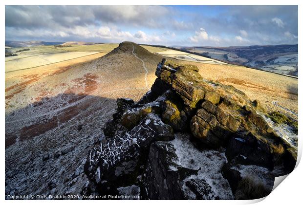 Crook Hill in Winter Print by Chris Drabble