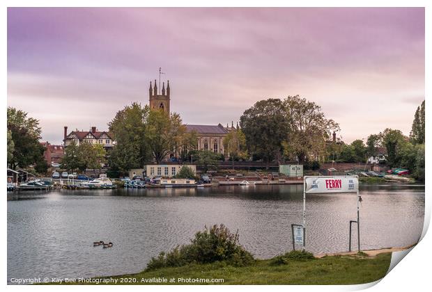 Hampton Church along the Thames River in London Print by KB Photo