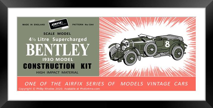 Airfix Bentley (licensed by Hornby) Framed Mounted Print by Phillip Rhodes