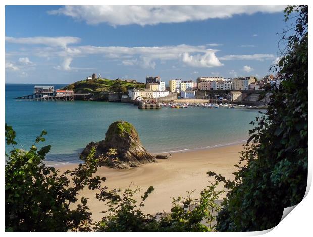 Tenby North beach Print by Wendy Williams CPAGB