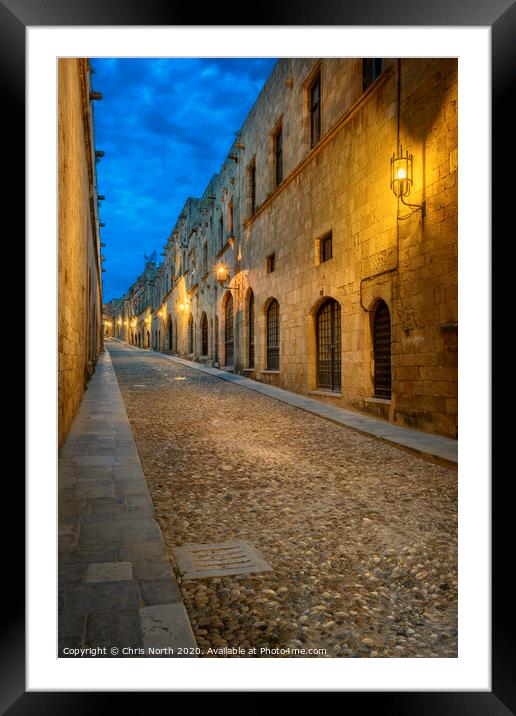 Street of the Knights, Rhodes. Framed Mounted Print by Chris North