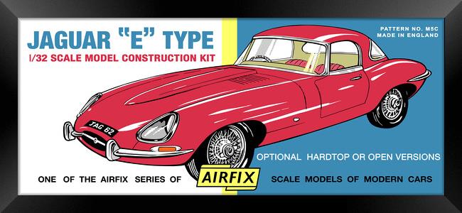 Airfix Jaguar E Type (licensed by Hornby) Framed Print by Phillip Rhodes