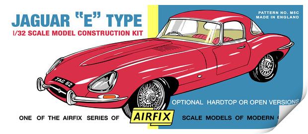 Airfix Jaguar E Type (licensed by Hornby) Print by Phillip Rhodes