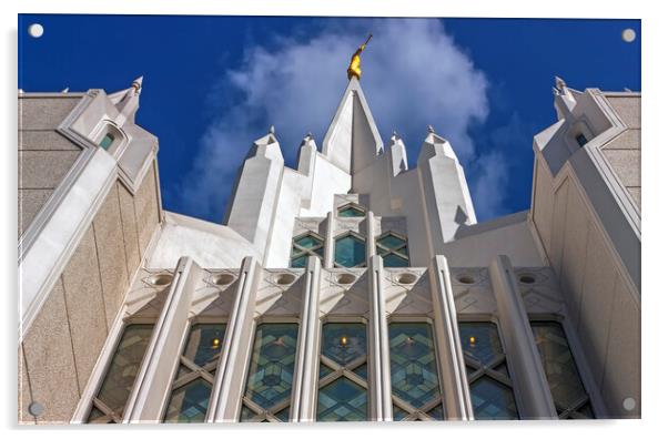 Beautiful Mormon temple. Acrylic by Mikhail Pogosov