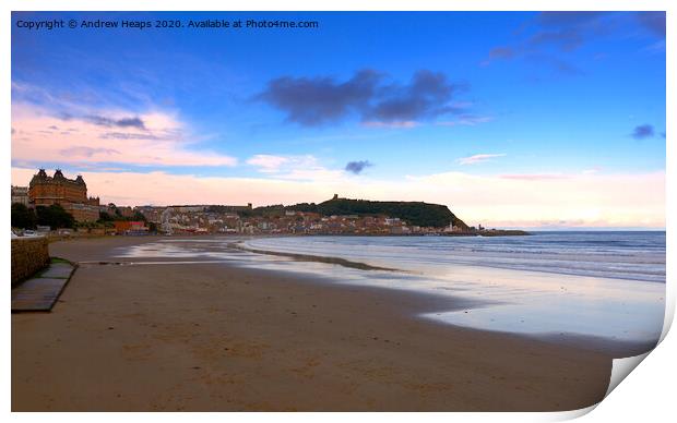 Scarborough castle from south shore beach. Print by Andrew Heaps