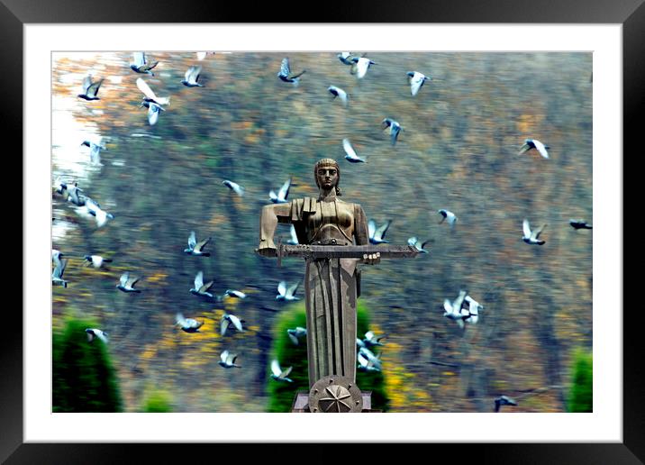 Mother Armenia Statue or Mayr hayastan in Yerevan.  Framed Mounted Print by Mikhail Pogosov