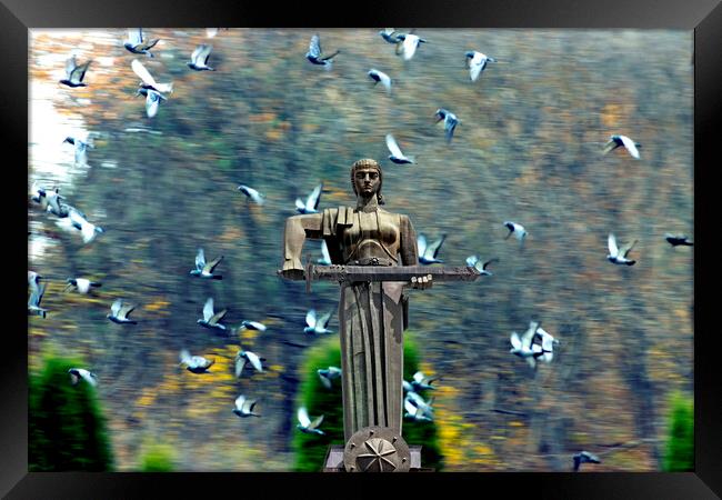 Mother Armenia Statue or Mayr hayastan in Yerevan.  Framed Print by Mikhail Pogosov