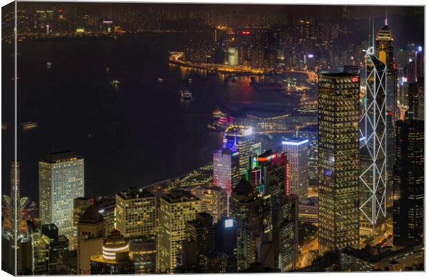 The Amazing View From The Peak, Hong Kong! Canvas Print by Fiona Turnbull