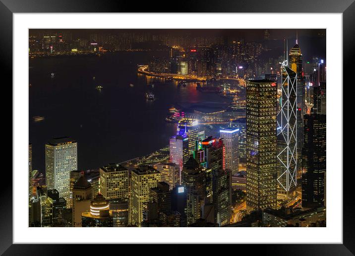 The Amazing View From The Peak, Hong Kong! Framed Mounted Print by Fiona Turnbull