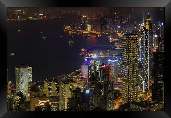 The Amazing View From The Peak, Hong Kong! Framed Print by Fiona Turnbull