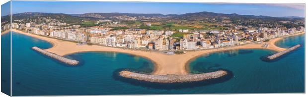 Aerial panorama picture from Costa Brava of Spain Canvas Print by Arpad Radoczy