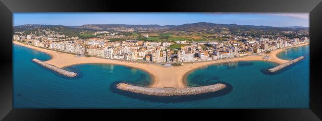 Aerial panorama picture from Costa Brava of Spain Framed Print by Arpad Radoczy