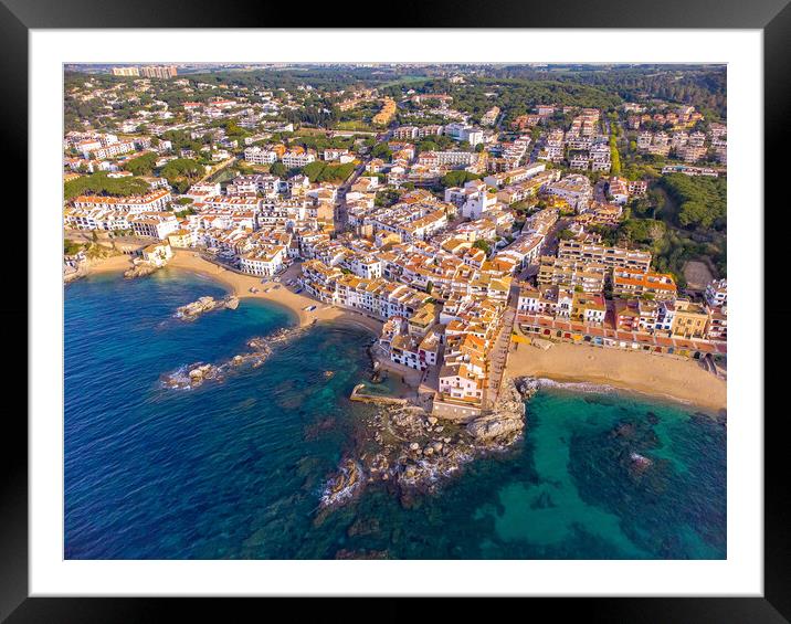Drone picture over the Costa Brava coastal Framed Mounted Print by Arpad Radoczy