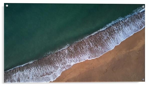 Aerial drone picture from Spanish beach in Costa B Acrylic by Arpad Radoczy