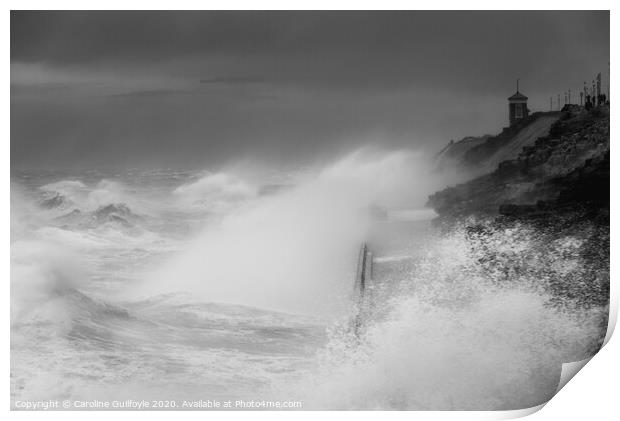 Storm Ciara at Bispham Print by Caroline James