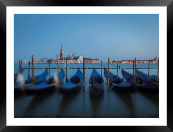 Blue sunset over the Grand Canal, Venice Framed Mounted Print by Fiona Turnbull