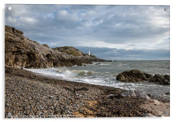 Mumbles lighthouse, Bracelet bay Acrylic by Bryn Morgan