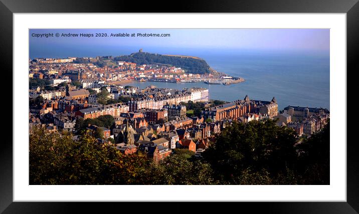 Scarborough seaside town  viewed from  Olivers mou Framed Mounted Print by Andrew Heaps