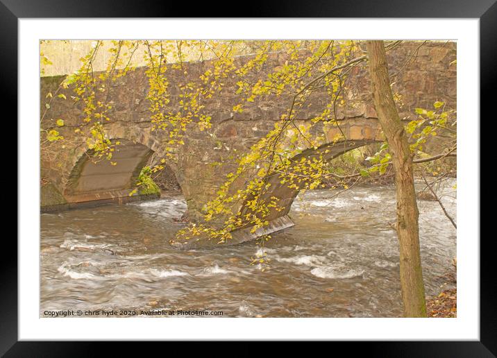 River Alyn footbridge  Framed Mounted Print by chris hyde