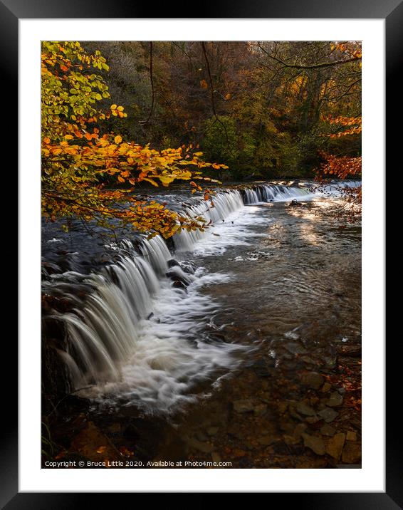 Autumnal Weir Framed Mounted Print by Bruce Little