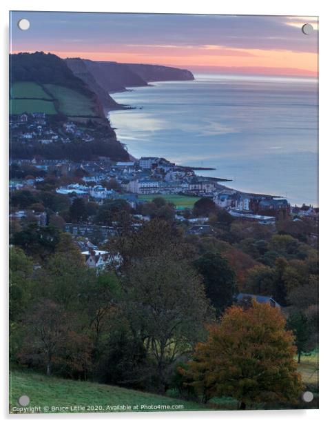 Looking Down on Sidmouth at Sunrise Acrylic by Bruce Little