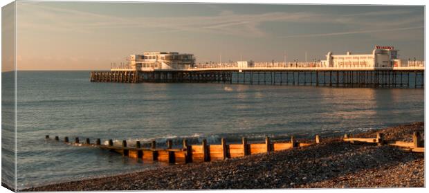 Worthing Sunrise Sussex  Canvas Print by Clive Eariss