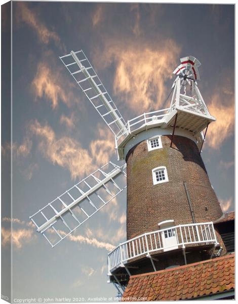 Cley Windmill Building North Norfolk Canvas Print by john hartley