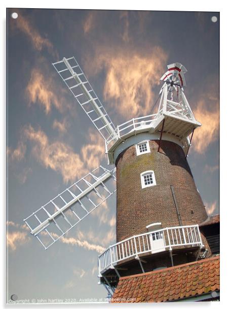Cley Windmill Building North Norfolk Acrylic by john hartley