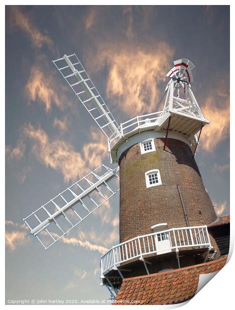Cley Windmill Building North Norfolk Print by john hartley