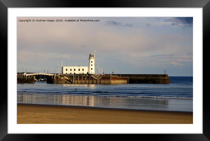 Scarborough lighthouse  Framed Mounted Print by Andrew Heaps