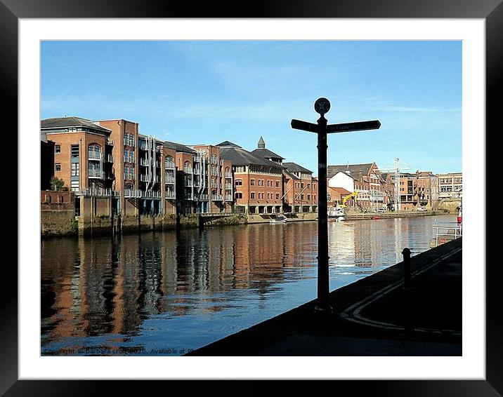 The river Ouse Framed Mounted Print by barbara croft
