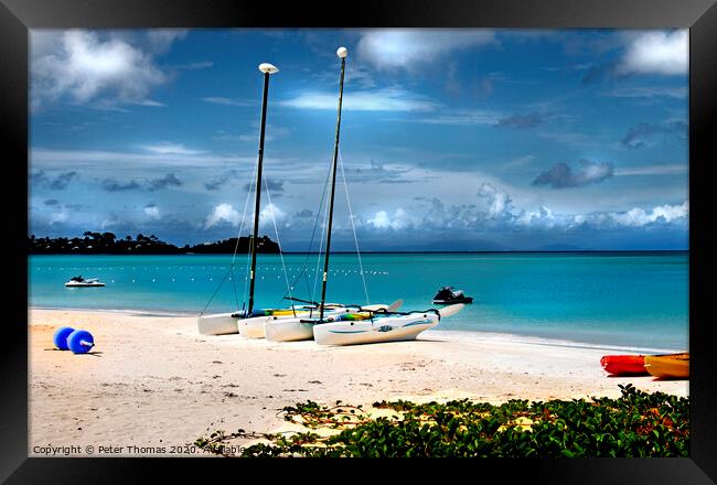 Jolly Beach Antigua Caribbean Framed Print by Peter Thomas
