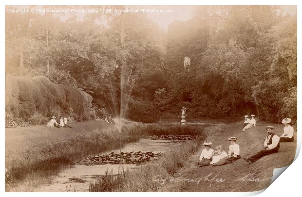 Ayscoughfee Hall Gardens ; a Vintage Postcard Print by Elizabeth Debenham
