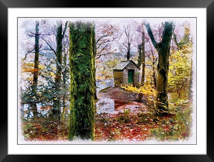 "Little hut in the wood" Framed Mounted Print by ROS RIDLEY