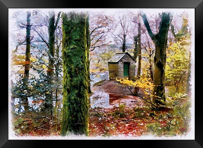 "Little hut in the wood" Framed Print by ROS RIDLEY