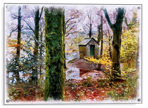 "Little hut in the wood" Acrylic by ROS RIDLEY