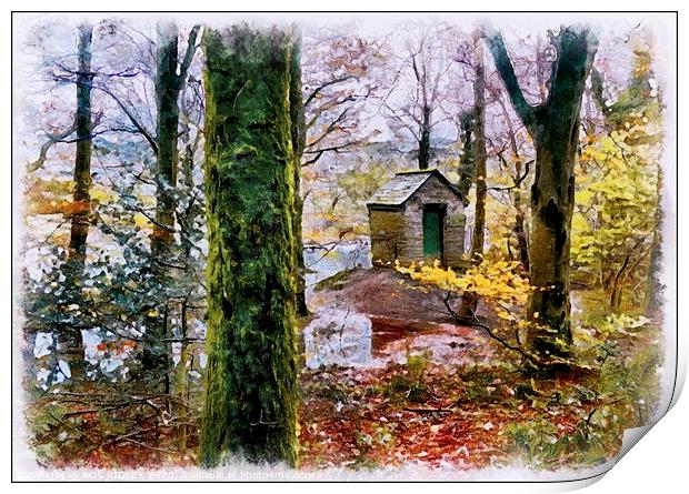 "Little hut in the wood" Print by ROS RIDLEY