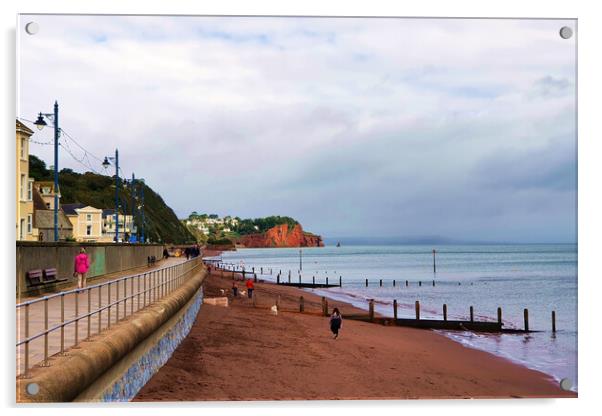Teignmouth Beach Promenade Acrylic by Jeremy Hayden